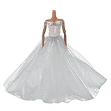 1pcs Fashion Dolls Dresses Wedding Trailing Skirt Dress Barbie clothes White