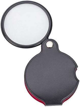 Giveet 6x Pocket Sized Folding Magnifying Glass, 60mm Glass Lens Handy Folding Magnifier with Leather Case