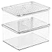 iDesign Rain Plastic Vanity Organizer Box with Lid, Cosmetic Storage Container for Vanity, Bathroom, Kitchen Cabinets, BPA-Free, 5.75
