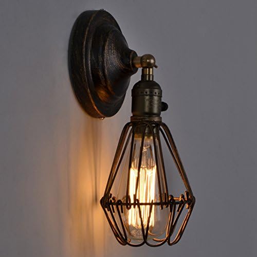Loft Vintage American Industrial Edison Bulb Wall Lamp Sconce Retro Metal Lampshade Cages Lamps