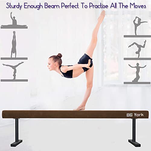 86 York Adjustable Balance Beam Gymnastic Equipment for Kids Children Home Practice, Gymnastics Beam with Legs, 8FT High and Low Floor Gym Training Beam Brown in Kenya Whizz
