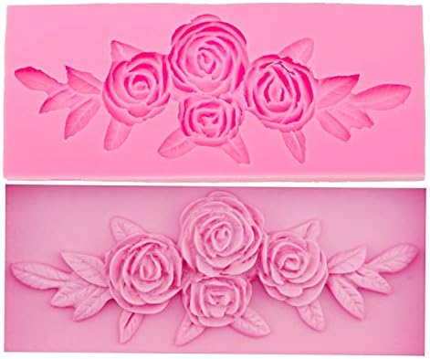 1 piece M0069 Tree Rose Flower Form Silicone Molds Cookie Cutter Cake Decorating Tools Wedding Fondant Decoration