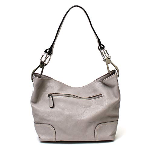 Americana Bucket Style Hobo Shoulder Bag with Big Snap Hook Hardware