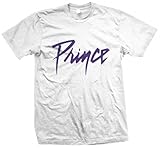 Prince - Purple on White T-Shirt Size L