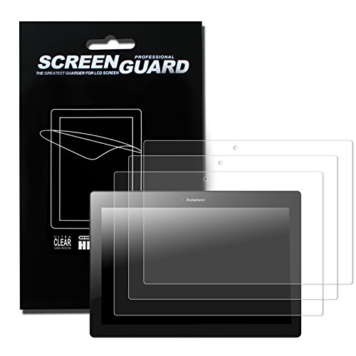 Fintie Lenovo Tab 2 A10-70 / Lenovo TAB-X103F Tab 10 / Lenovo Tab 3 10 Plus Ultra-Clear HD Screen Protector (3 Pack With Retail Packaging) - High Definition Invisible Protective Screen Film