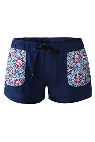 OUR WINGS Women Sports Pocket Navy Board Shorts