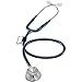 MDF Instruments, Acoustica Lightweight Stethoscope for Doctors, Nurses, Students, Home Health Use, Adult, Dual Head, Navy Blue Tube, Silver Chestpiece-Headset, MDF747XP04