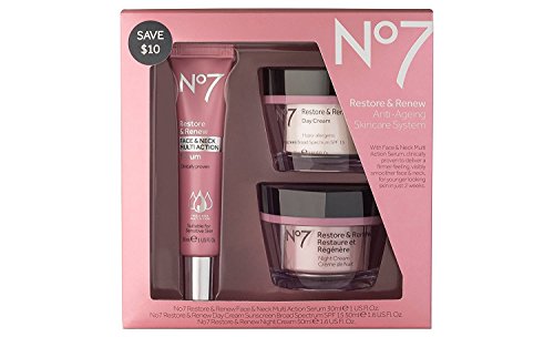 No7 Restore & Renew Face & Neck Multi Action Skincare System , pack of 1