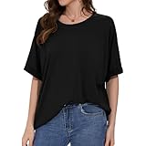 Remidoo Women’s Oversized Cotton Tee – Soft Baggy T-Shirt With Drop Shoulder – Casual Everyday Top - View #11