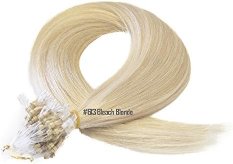 20" 40Strands X 0.8G Micro Loop Ring REMY Human Hair Extensions-#613 Bleach Blond -Grade AAA