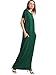 Verdusa Women's Summer Casual Loose Long Dress Short Sleeve Pocket Shift Maxi Dress Green L