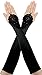 Zivyes 1920s Flapper Accessories Leaf Headband Pearl Necklace Black Gloves Earring