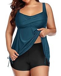 Aqua Eve Women Plus Size Tankini Swimsuit Two Piece