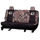 Mossy Oak Camo Bench Seat Cover, Black/Country, Full Size, Bench-Seat Cover with Fold-Down Center Console Access, Water Resistant 600D Polyester
