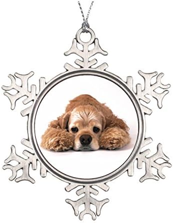 Cute Cocker Spaniel Ceramic Round Christmas Ornament