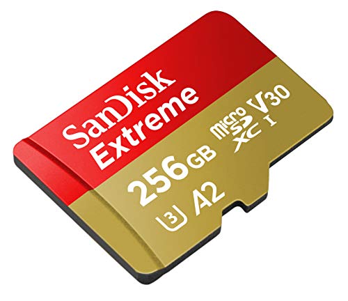 SanDisk 256GB Extreme microSDXC, U3, C10, V30, UHS 1, 160MB/s R, 90MB/s W, A2 Card, for 4K Video Rec on Smartphones, Act
