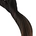 Full Shine 10 Pcs Clip In Human Hair Extensions 120 Gram Remy Hair Clip In Extensions Color 1B Fading to Color 4 Dark Brown 18 Inch Best Clip Hair Extensions