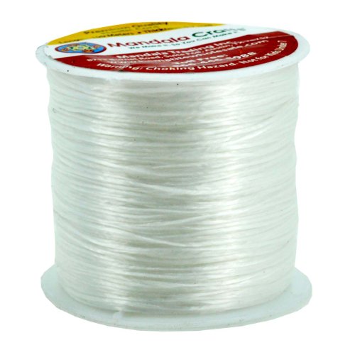 Mandala CraftsÂ® Stretchy Elastic Cord, Beading Bracelet String, 100 Meters, 0.7mm (White)