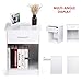 INTEY White Nightstand, Bedside Table with Drawer and Storage Shelf, End Table for Bedroom Living Room Home Furniture