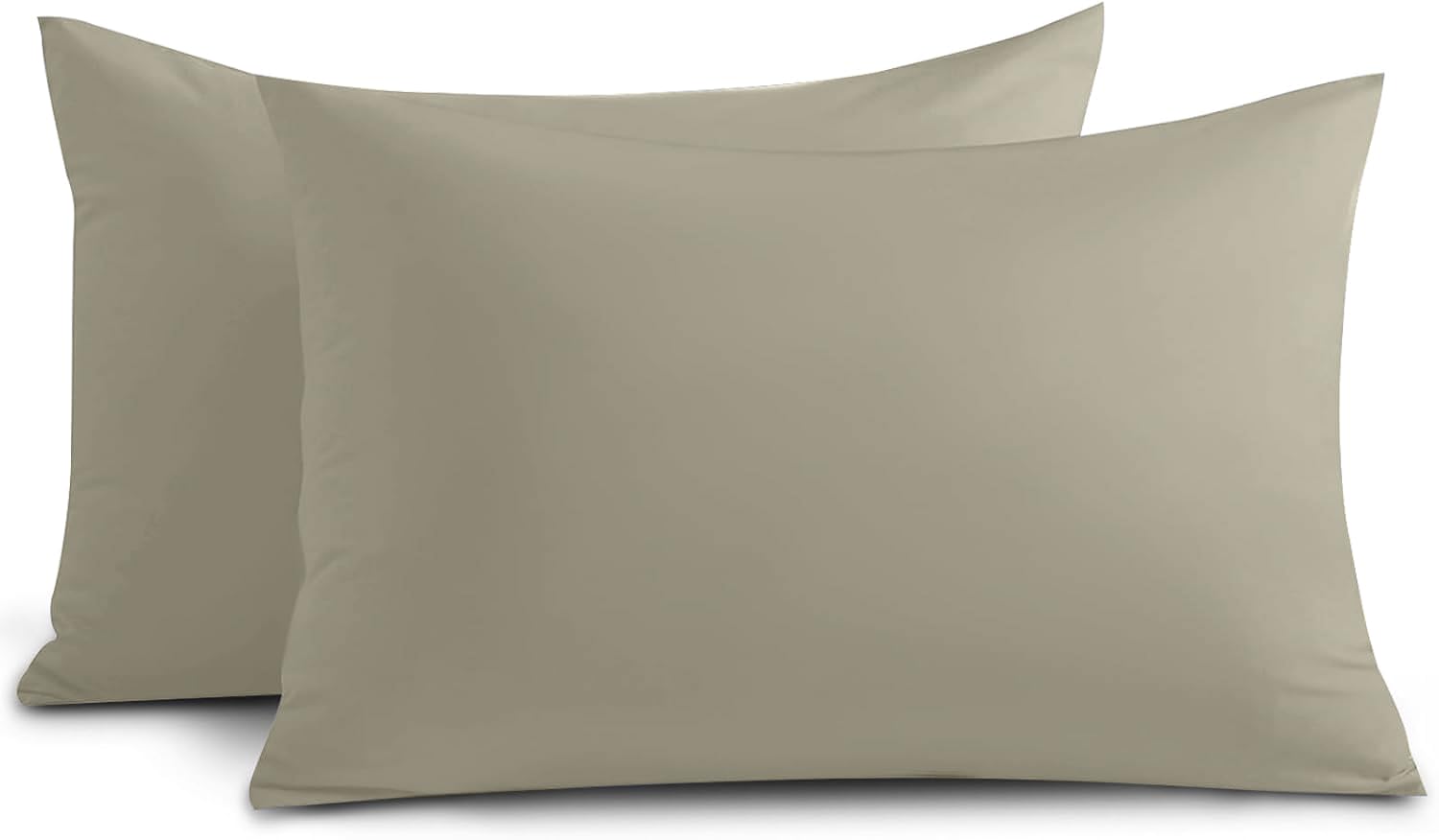 Yorkshire Bedding Beige Pillow Cases 2 Pack 100% Soft Brushed Microfiber Pillowcases with Envelope Closure- Fade & Stain Resistant Housewife Pillow Case 50 X 75 Cm