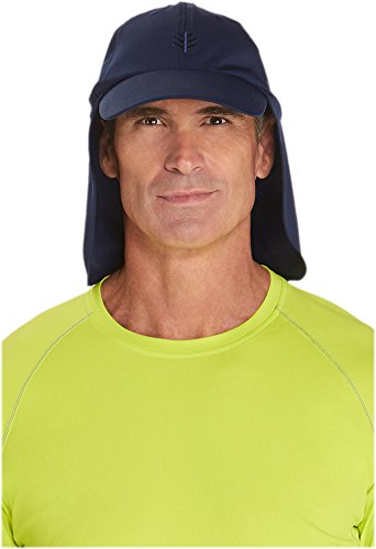 Coolibar UPF 50+ Men's Chlorine Resistant All Sport Hat - Sun Protective (One Size- Navy)