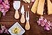 Cheese Board Set - Set Includes 3 Piece Cheese Knife Set & 4 Small Cheese Serving Forks - Plus Porcelain Dish for Sauces & Condiments by Decodyne