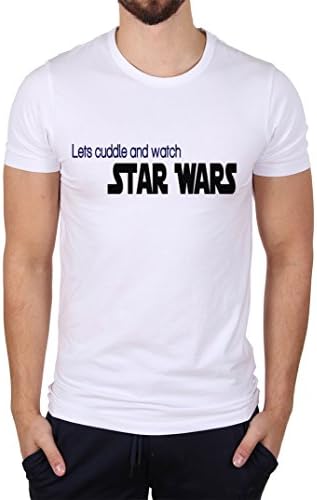 Lets Cuddle And Watch Star Wars Funny Quotes T-shirt Men Large