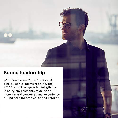 Sennheiser SC 45 (507082) - Single-Sided Business Headset | For Mobile Phone and Tablet | with HD Sound & Noise-Cancelling Microphone (Black)