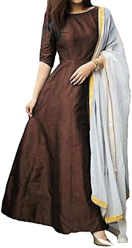 Elexsis Fashion Women's Tapeta Silk Anarkali Fancy Gown. (204_Free Size)