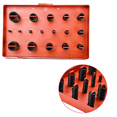 Eyech 407PC SAE Buna Rubber Universal O-Ring Assortment Kit Metric Automotive Car Vehicle Plumbing Gasket Air Connections - 32 Sizes
