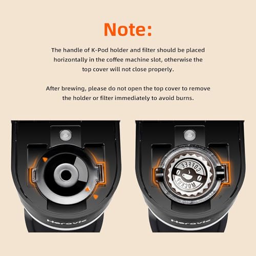 Coffee Maker Machine, Mini Single Serve Brewers for K-Cup and Grounds, 6 to 12 oz Brew Sizes, Fast Brew with Descaling Reminder and Water Window, Simple Push Button, Perfect for Small Spaces, Black