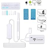 Ear Otoscope, Wireless Ear Endoscope, 1.3 Megapixels WiFi Ear Scope Camera USB Ear Cleaning Tool, Digital Inspection Camera with 6 Adjustable LEDs for iPhone and Android Smartphone, Windows