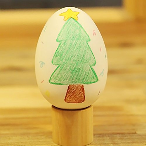 SallyFashion 6Pcs Wooden Faux Fake Eggs, Easter Eggs, Children Play Kitchen Game Food Toy - White Color
