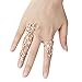 Happy Hours - Adjustable Plating Rose Rings / Multiple Finger Stack Knuckle Band Hollow Bling Ring Set(Golden-No Crystal)