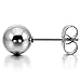 INBLUE Men,Women's 3~8mm 12 PCS Stainless Steel Stud Earrings Silver Tone Ball Bead Set (6 Pairs)