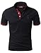H2H Mens Classic Lightweight Giraffe Polo Shirts with Giraffe embroidery BLACK US S/Asia L (JDSK36)