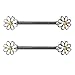 BODYA Pair Cute Double Enamel Spring Daisy Flower Nipple Barbell Ring Piercing Bar Stainless Steel 14G