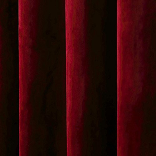RHF Super Soft Velvet Curtain - Solid Matt Heavy Velvet Curtain-Drape Panel Super Soft Handfeel Luxury Nickel Grommet Curtains for Living Room / Bedroom / Home Theatre (W50 x L84 inches: Burgundy)