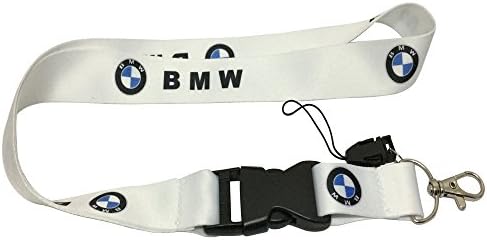 Coloryard 1pcs White Color USA Ship New Quick Release Neck Strap Lanyard Keychain Keyring Car Keys House Keys ID Badges Card for BMW Design