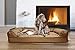 Furhaven Orthopedic Dog Bed for Large Dogs w/ Removable Bolsters & Washable Cover, For Dogs Up to 95 lbs - Quilted Sofa - Toasted Brown, Jumbo/XL