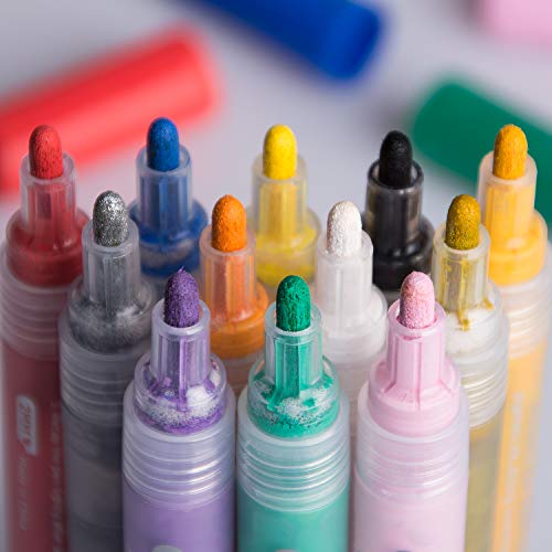 Morfone Acrylic Paint Marker Pens, Set of 12 Colors Markers Water Based