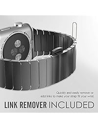 KADES   Pulsera de acero inoxidable sólido con enlace para Apple Watch Series 4 3 2 1