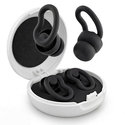 Ear Plugs for Sleeping for Side Sleepers, Soft Silicone Ear Plugs Anti Snoring 6 Sizes S/M/L for Optimal Fit (Single & Double), 2 Pairs Ear Wings, Reusable, Noise Reduction
