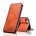 REALIKE iPhone X Wallet Case iPhone PU Leather Case iPhone X Flip Cover Case with Card Slot Holder Pocket Shockproof Protection Magnetic Closed Case for Men and Women-Tan
