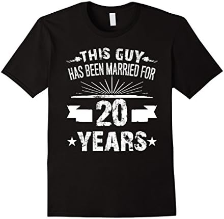 Men's 20th Wedding Anniversary Gifts 20 Year Shirt For Him 2XL Black