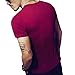 LOGEEYAR Mens Slim Fitted Casual Short Sleeve Button T-Shirts Contrast Color Stitching Tees Tops A-red