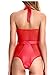 Aoymay Women's Teddy Lingerie Sexy One Piece Halter Leather Stretch Bodysuit Plus Size Outfit