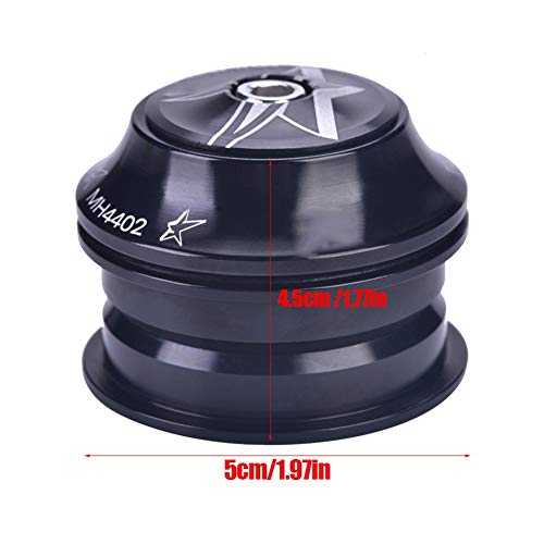 Qii lu Bicycle Headset, Bike Fork Headset Aluminum Alloy Bike Bicycle Front Derailleur Headset Replacement Tackle Bicycle Accessories for 44mm Head Tube(Black) - Thumbnail 6