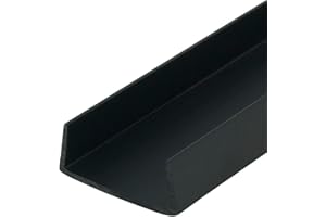 Outwater Plastics Black 1-1/4'' Styrene Plastic U-Channel/C-Channel 48 Inch Lengths (Pack of 3)