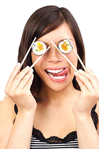 Sushi Making Kit - Bamboo Sushi Rolling Mat - Sushi Roller Set - Sushi Mat - Sushi Kit - Included 2 Rolling Mats - 5 Pairs Chopsticks - Paddle - Spreader + Avocado Slicer - Beginner's Guide (PDF)